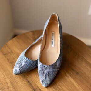 Manolo Blahnik plaid flats
